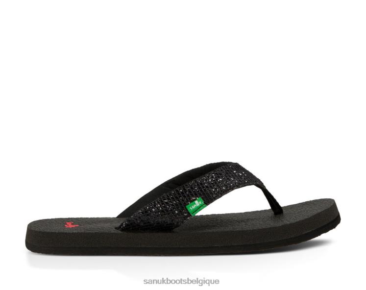 6X064233 noir paillettes de yoga Sanuk