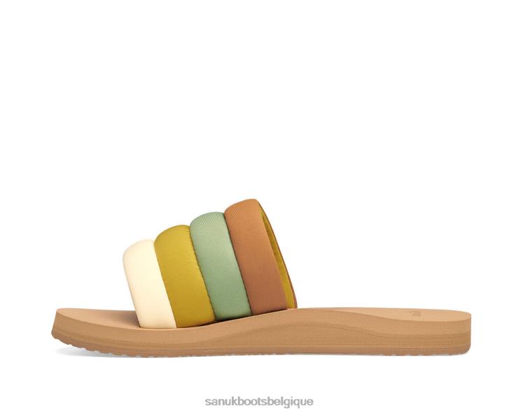 6X06483 sauge/moutarde puff n slide st sauge-moutarde Sanuk