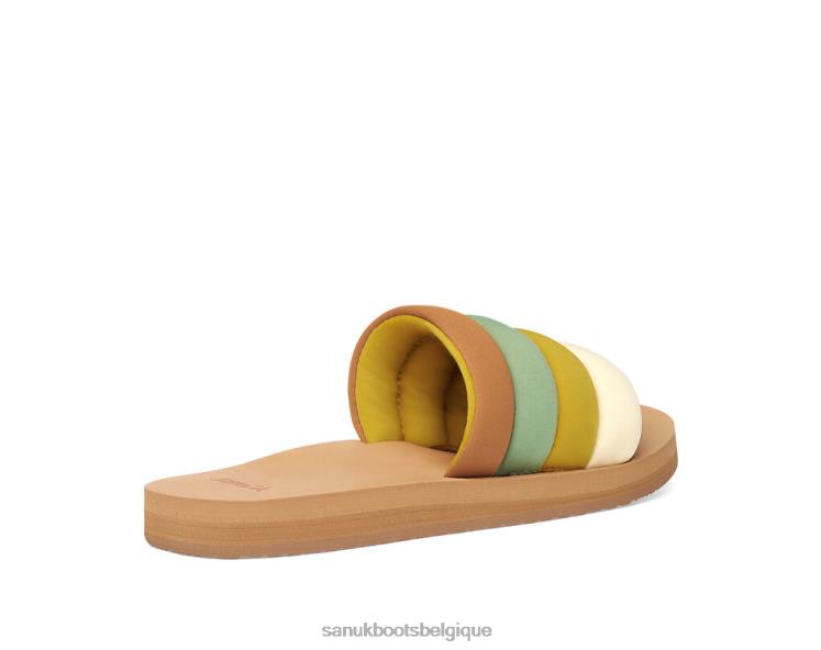 6X06483 sauge/moutarde puff n slide st sauge-moutarde Sanuk