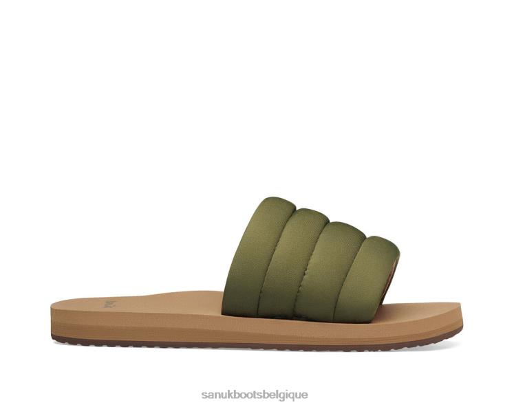 6X06485 olive foncé puff n slide st Sanuk