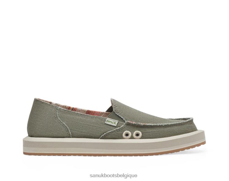 6X0648 olive fumée donna st chanvre Sanuk