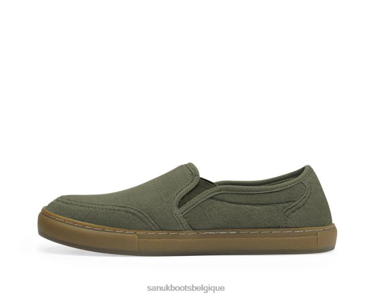 6X064135 olive foncée lavée chanvre de ligne de marée Sanuk